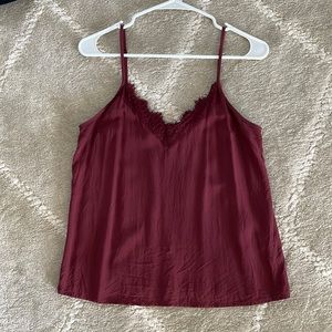 Abercrombie & Fitch Burgundy Lacy Tank